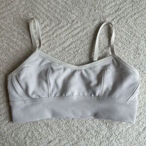 Aerie Cream Ribbed Sports Bra